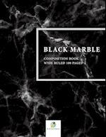 Black Marble Composition Book Wide Ruled 100 Pages