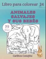 Libro Para Colorear Animales Salvajes y Sus Bebes