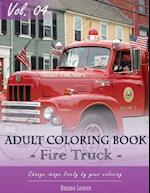 Fire Trucks Coloring Book for Stress Relief & Mind Relaxation, Stay Focus Treatment