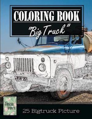 Classic Truck Jumbo Car Sketch Grayscale Photo Adult Coloring Book, Mind Relaxation Stress Relief