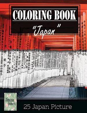 Japan Impotant Place Traveling Greyscale Photo Adult Coloring Book, Mind Relaxation Stress Relief