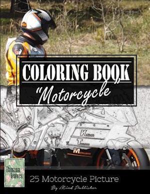 Motocycle Biker Grayscale Photo Adult Coloring Book, Mind Relaxation Stress Relief