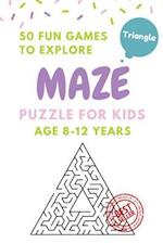 Maze Puzzle for Kids Age 8-12 Years, 50 Fun Triangle Maze to Explore