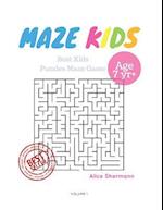 Kids Mazes Age 7: 50 Best Kids Puzzles Maze Game, Maze For Kids, Children Maze Brain Training Game, Children Mazes Age 7 Volume 1 