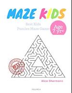 Kids Mazes Age 7+: 50 Best Kids Puzzles Maze Game, Maze For Kids, Children Maze Brain Training Game, Children Mazes Age 7+ Volume 4 Pyramid Maze 