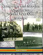 Campaign and Service Credits for World War One Service