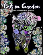 Cat in Garden Coloring Book For Adults