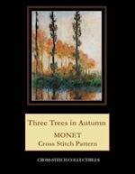 Three Trees in Autumn: Monet cross stitch pattern 