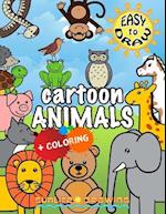 EASY to DRAW Cartoon Animals: Draw & Color 26 Cute Animals 