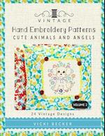 Vintage Hand Embroidery Patterns Cute Animals and Angels