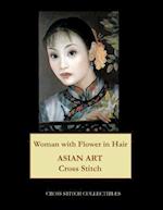 Woman with Flower in Hair: Asian Art cross stitch pattern 