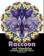 Raccoon and Mandalas Coloring Book for Adults