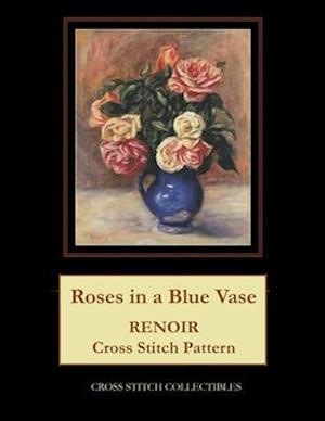 Roses in a Blue Vase: Renoir cross stitch pattern