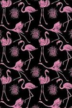 Pink and Black Flamingo Design Notebook