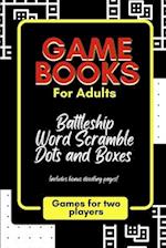 Game Books for Adults: Word Scramble, Dots and Boxes and Battleship 
