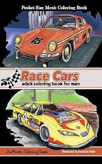 Pocket Size Men's Coloring Book: Race Cars Coloring Book for Men 