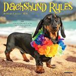 Dachshund Rules 2025 7 X 7 Mini Wall Calendar