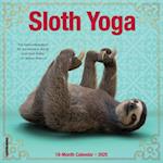 Sloth Yoga 2025 7 X 7 Mini Wall Calendar