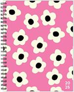 Pink Flowers 2025 6.5 X 8.5 Softcover Weekly Planner