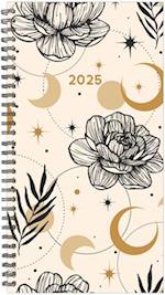 2025 3.5 X 6.5 Floral Moon Softcover Weekly Spiral Planner
