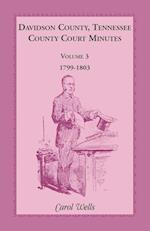 Davidson County, Tennessee County Court Minutes, Volume 3, 1799-1803