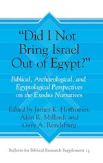 “Did I Not Bring Israel Out of Egypt?”