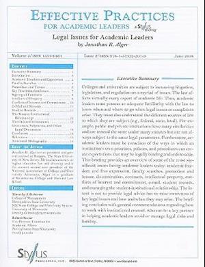 Legal Issues for Academic Leaders