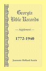 Georgia Bible Records, Supplement, 1772-1940