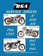 BSA A7 - A10 'SERVICE SHEETS' 1947-1962 FOR ALL RIGID, SPRING FRAME AND SWING ARM GROUP 'A' MOTORCYCLES 