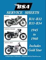 BSA B31 - B32 - B33 - B34 'SERVICE SHEETS' 1945-1960 FOR ALL PRE-UNIT RIGID, SPRING FRAME AND SWING ARM MODELS 