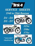 BSA BANTAM D1-D3-D5-D7 'SERVICE SHEETS' 1948-1966 RIGID, SPRING FRAME AND SWING ARM 125cc-150cc-175cc MODELS 