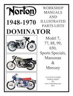 NORTON 1949-1970 DOMINATOR WORKSHOP MANUALS & ILLUSTRATED PARTS LISTS MODEL 7, 77, 88, 99, 650, SPORTS SPECIALS, MANXMAN & MERCURY 