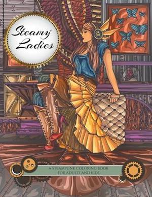 Steamy Ladies: A Steampunk Coloring Book