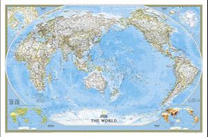 National Geographic World, Pacific Centered Wall Map - Classic - Laminated (46 X 30.5 In)