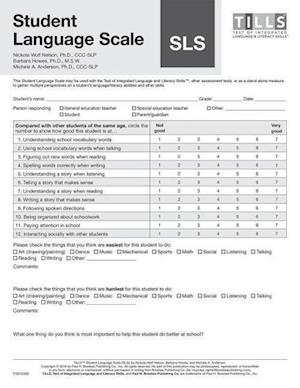 Test of Integrated Language and Literacy Skills(tm) (Tills(tm)) Student Language Scale (Sls)