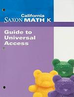 California Saxon Math K