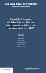 Materials, Processes and Reliability for Advanced Interconnects for Micro- and Nanoelectronics — 2009: Volume 1156