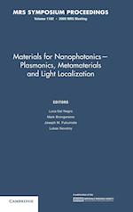 Materials for Nanophotonics — Plasmonics, Metamaterials and Light Localization: Volume 1182