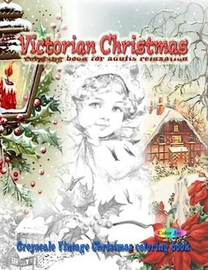 Victorian Christmas coloring book for adults relaxation