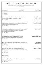 Southern Law Journal, Vol. XXV, No. 2, Fall 2015