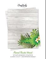 Floral Rustic Wood Stationery Paper