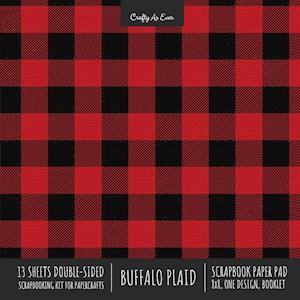 Buffalo Plaid Scrapbook Paper Pad 8x8 Decorative Scrapbooking Kit for Cardmaking Gifts, DIY Crafts, Printmaking, Papercrafts, Red & Black Check Designer Paper