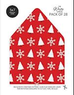 Christmas Pattern Envelope Liners Euro Flap 5x7 with Red & White Design