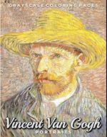 Vincent Van Gogh Portraits Grayscale Coloring Pages