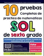 10 pruebas completas de práctica de matemáticas SOL de sexto grado