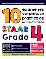 10 exámenes completos de práctica de matemáticas de STAAR Grado 4