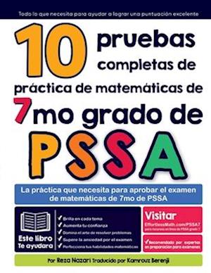 10 pruebas completas de práctica de matemáticas de 7mo grado de PSSA