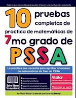 10 pruebas completas de práctica de matemáticas de 7mo grado de PSSA