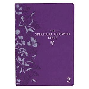 The Spiritual Growth Bible, Study Bible, NLT - New Living Translation Holy Bible, Faux Leather, Purple Debossed Floral