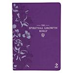 The Spiritual Growth Bible, Study Bible, NLT - New Living Translation Holy Bible, Faux Leather, Purple Debossed Floral